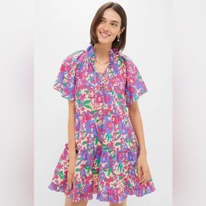 Tuckernuck Hyacinth House Magenta Multi Floral Thea Mini Dress